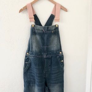 NWOT EOS LA Mode Overalls Small Pink Straps